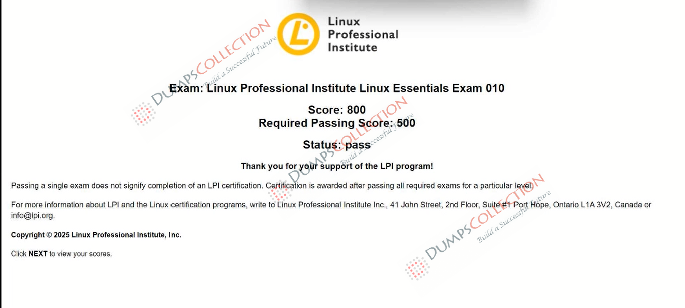 Confirmed passing report for the 010-160 1