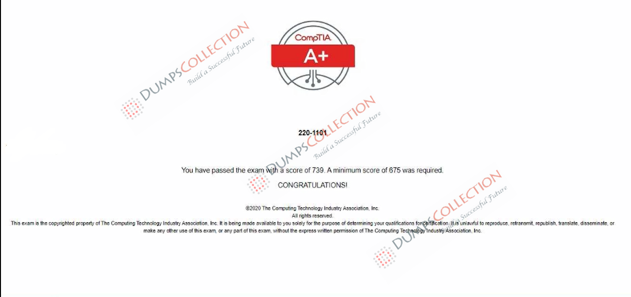 Confirmed passing report for the 220-1101 1