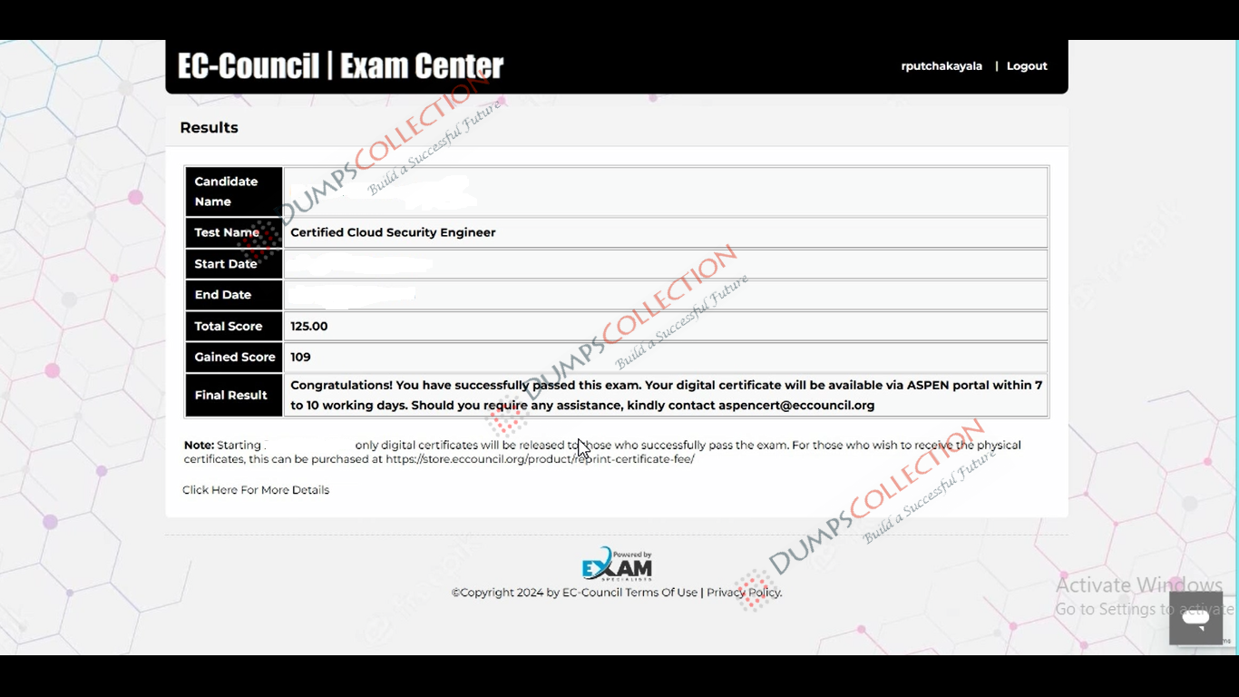 Confirmed passing report for the 312-40 1