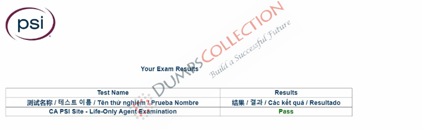 Confirmed passing report for the CA-Life-Accident-and-Health 1