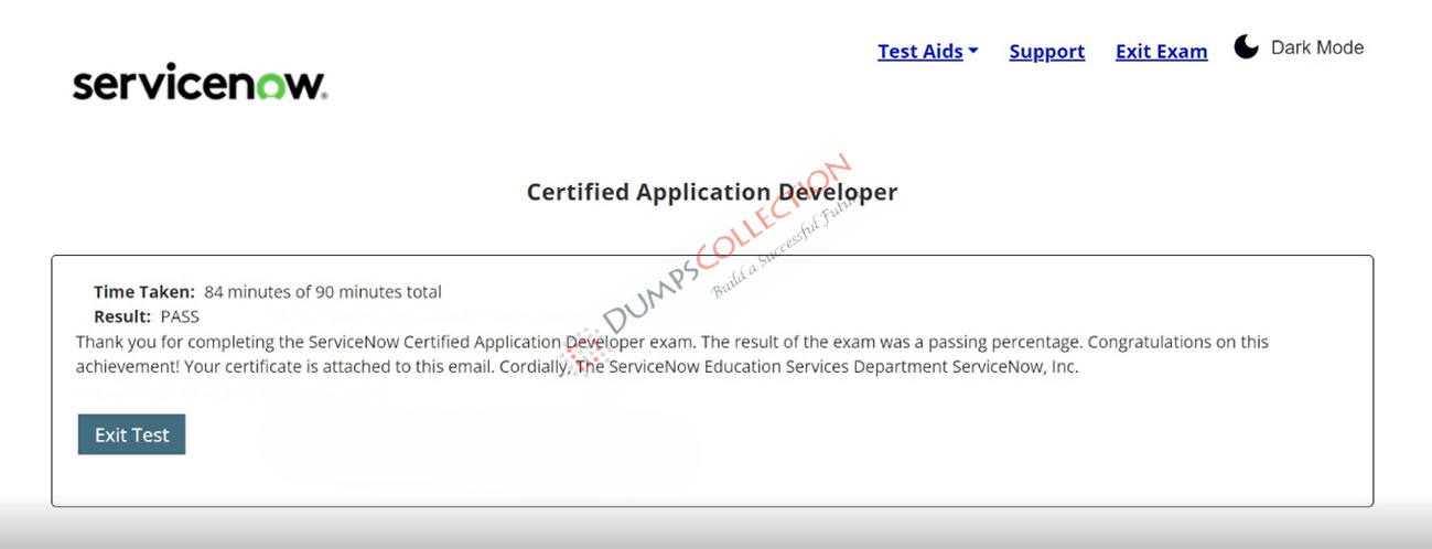 Confirmed passing report for the CAD 1