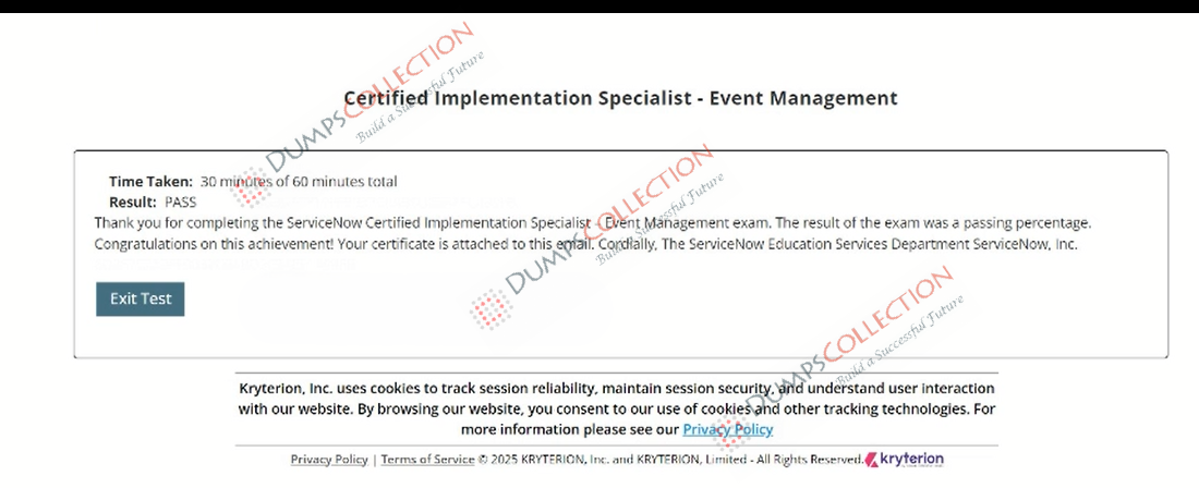 Confirmed passing report for the CIS-EM 2