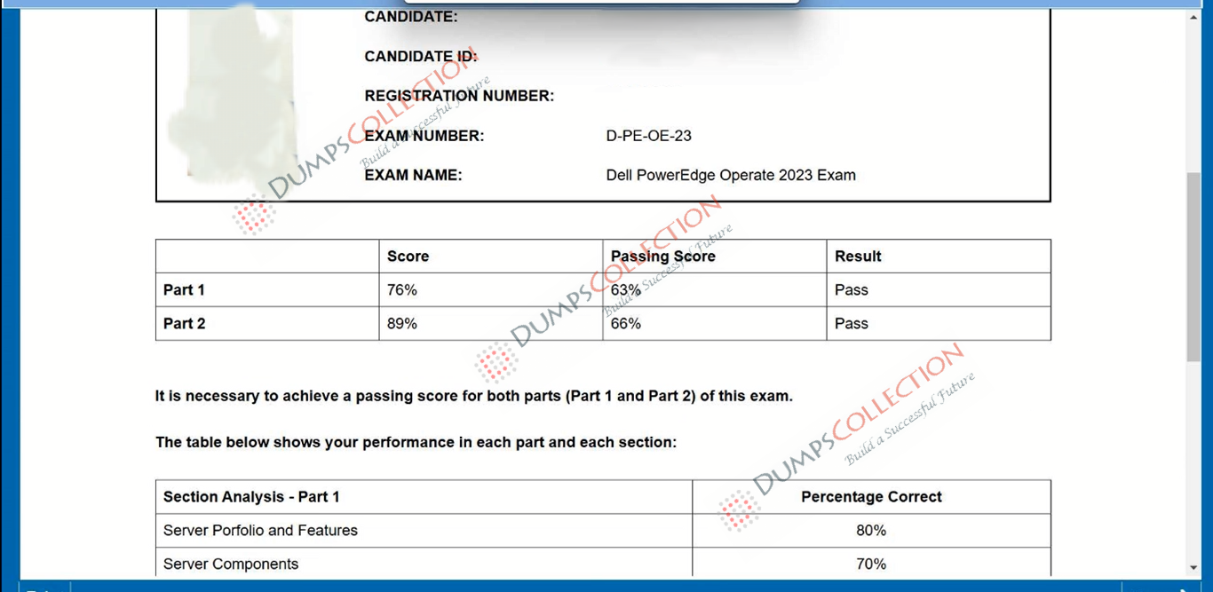 Confirmed passing report for the D-PE-OE-23 1