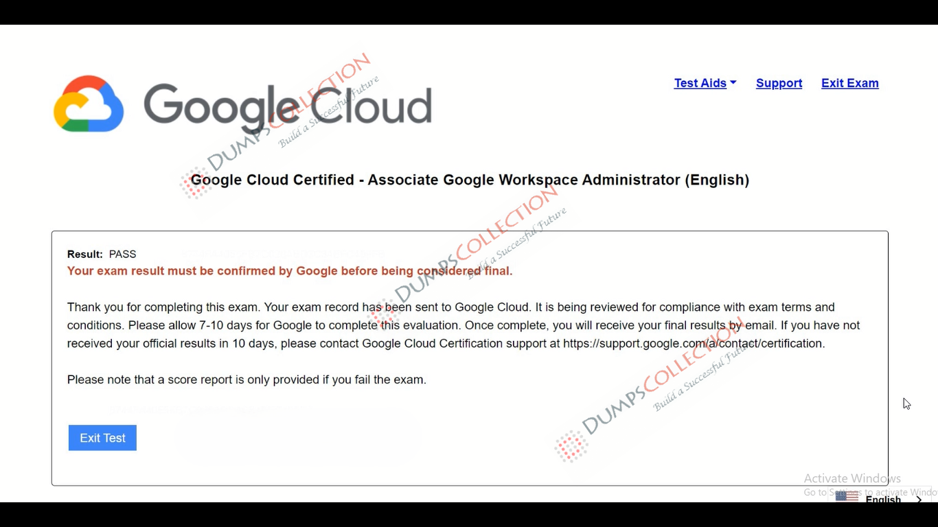 Confirmed passing report for the Google-Workspace-Administrator 1