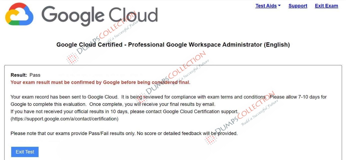 Confirmed passing report for the Google-Workspace-Administrator 2
