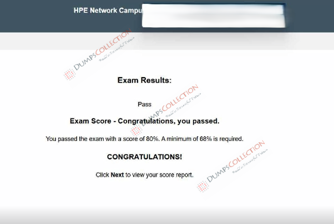 Confirmed passing report for the HPE6-A85 1