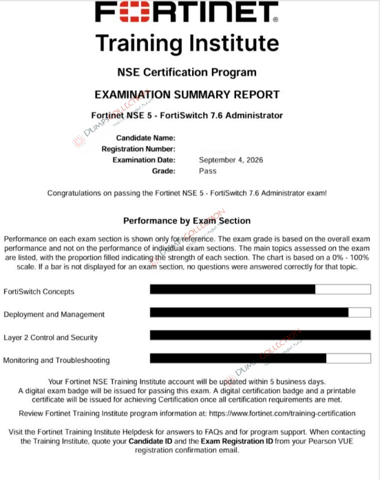 Confirmed passing report for the NSE5_FSW_AD-7.6 2