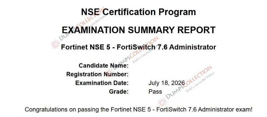 Confirmed passing report for the NSE5_FSW_AD-7.6 1