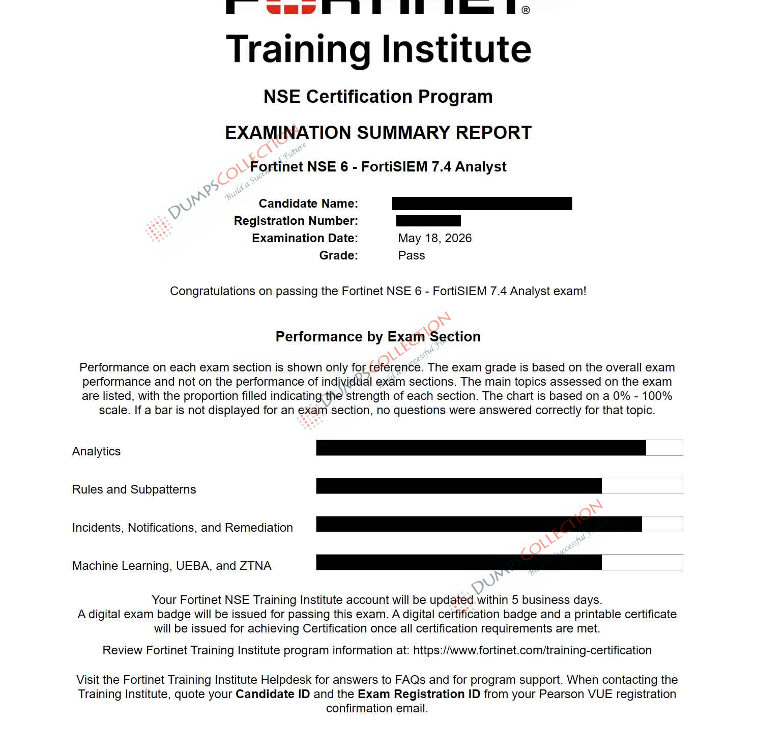 Confirmed passing report for the NSE6_FSM_AN-7.4 3