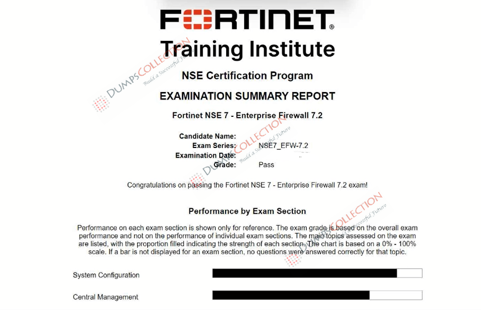 Confirmed passing report for the NSE7_EFW-7.2 2