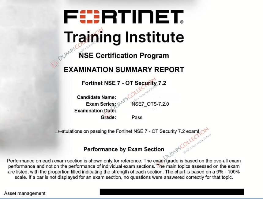 Confirmed passing report for the NSE7_OTS-7.2 1