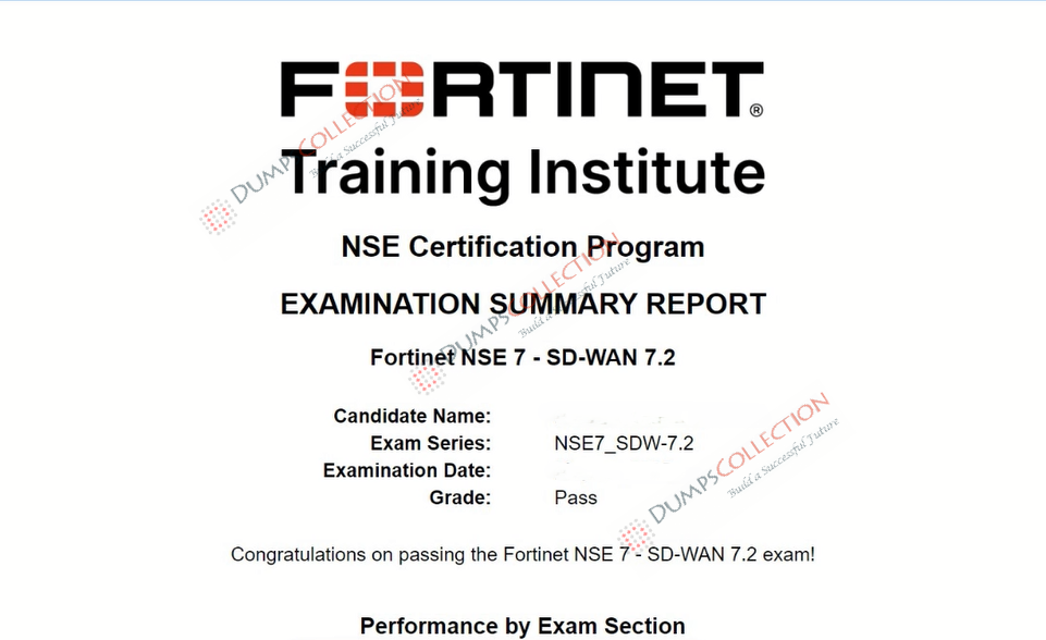 Confirmed passing report for the NSE7_SDW-7.2 5