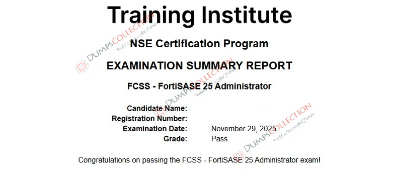 Confirmed passing report for the NSE7_SSE_AD-25 5
