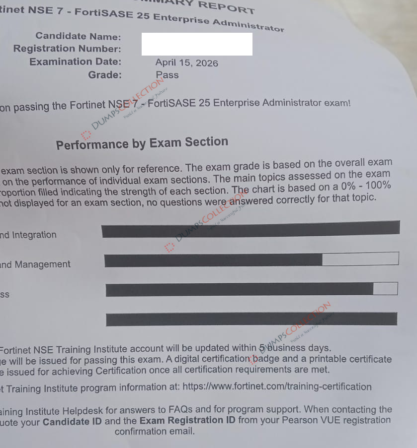 Confirmed passing report for the NSE7_SSE_AD-25 2