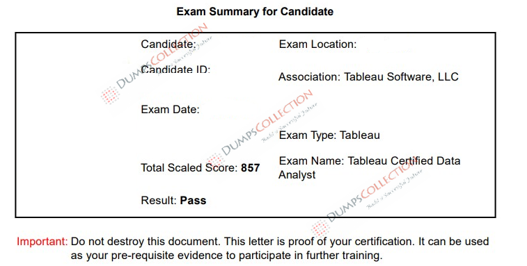 Confirmed passing report for the TDA-C01 1